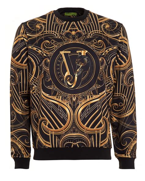 versace jeans baroque sweatshirt|Versace Jeans Couture: Black Baroque Sweatshirt .